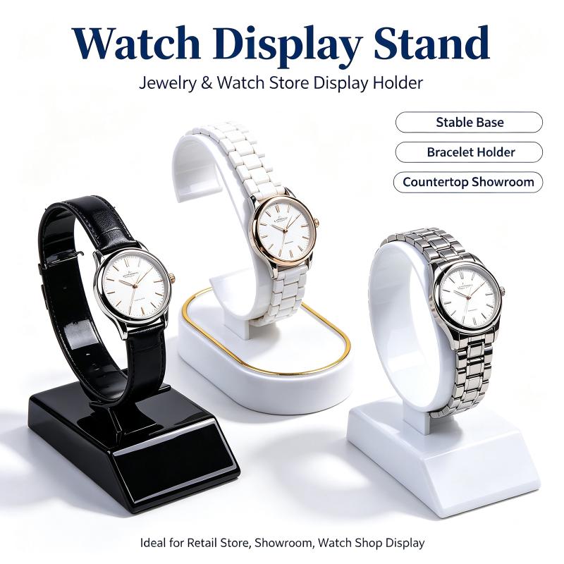Jewelry And Watches Inc - 2/4Pcs Watch Bracelet Display Props Black/White